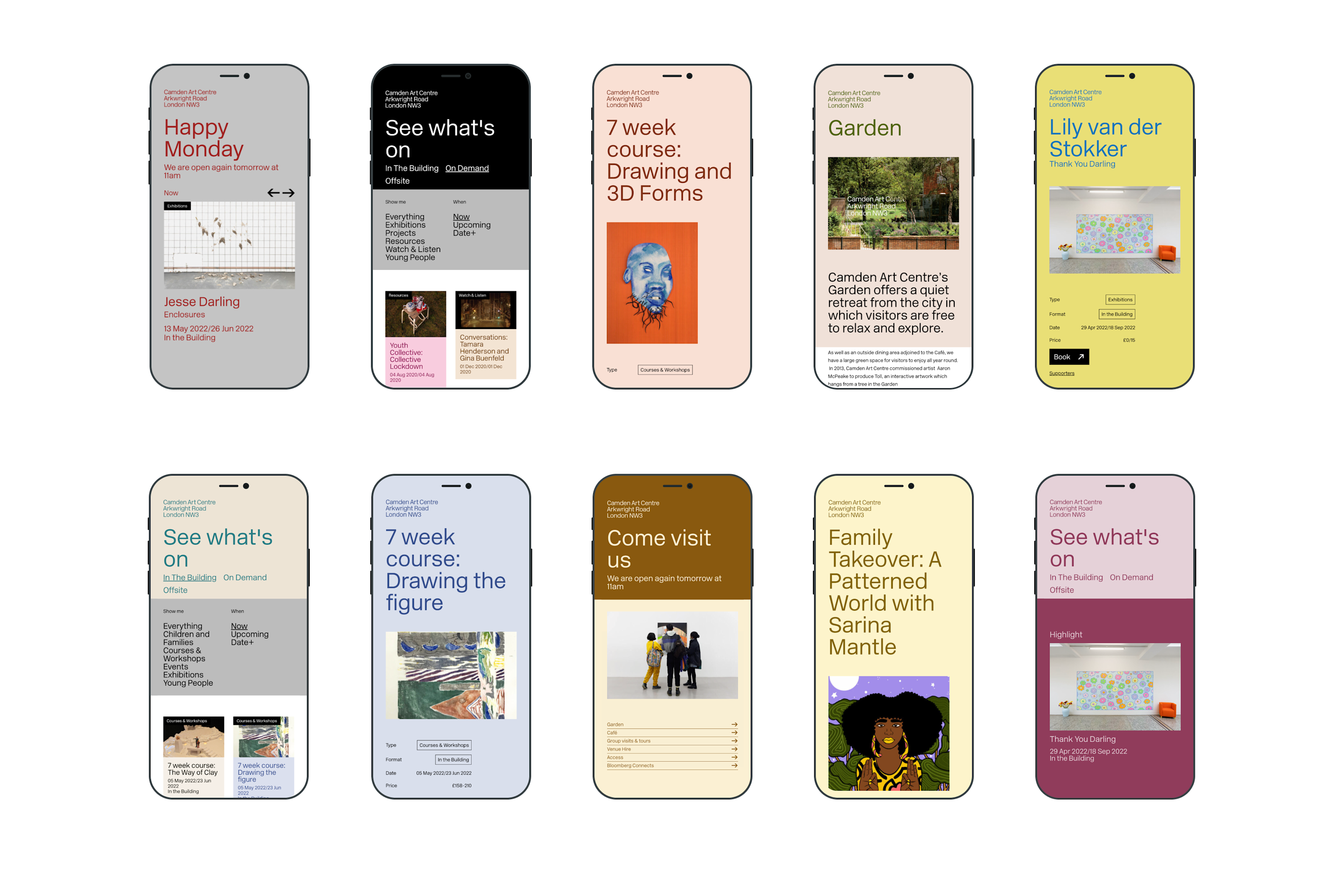 Camden Art Centre UI Mobile